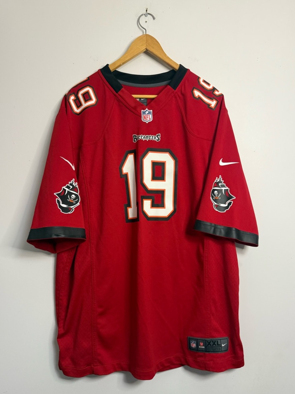 Nike Red Football Jersey with Black & White Trim